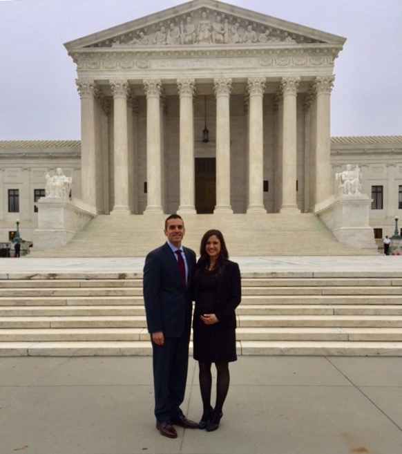 Chelsey in front of Supreme Court in Washington DC